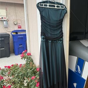 Trixxi Strapless Black and Teal Dress